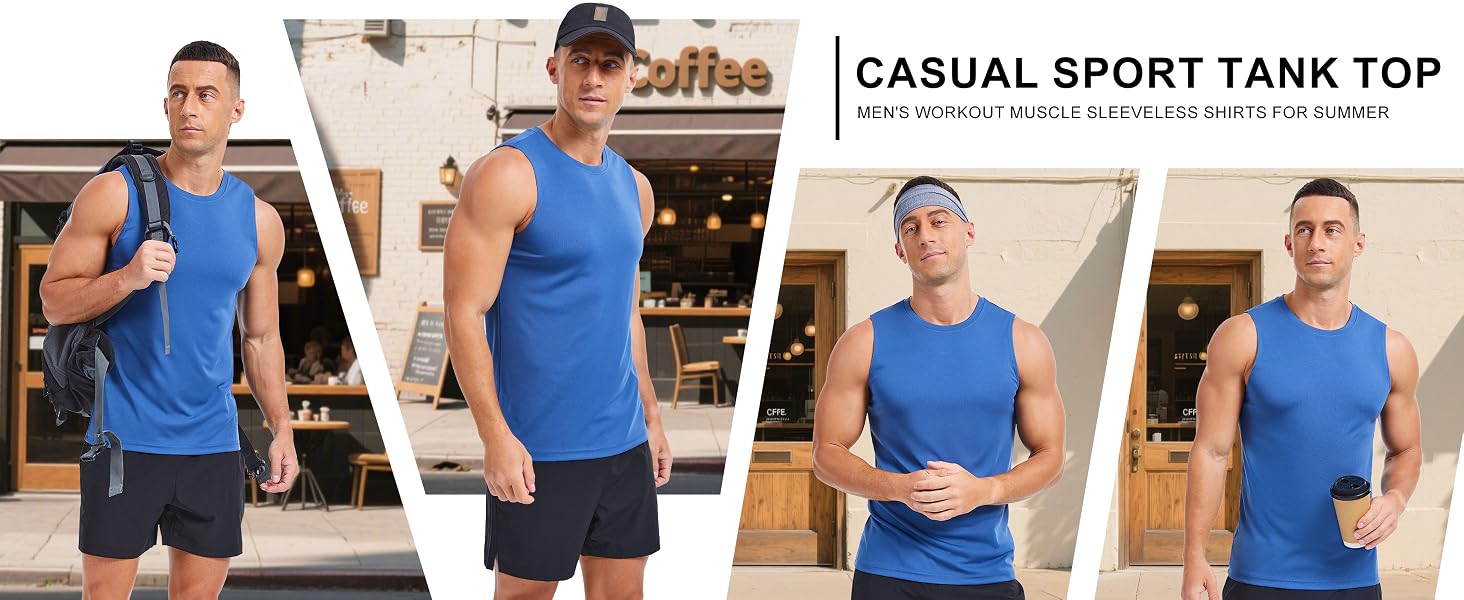 Men's Tank Top Sleeveless Shirt Lightweight Casual Tank Tops