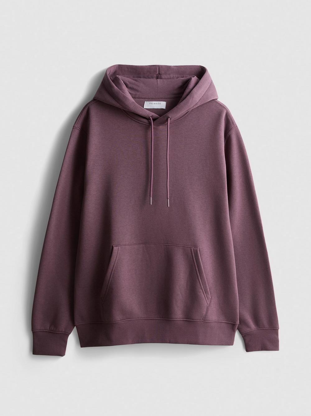 Cotton Blend Overhead Hoodie - Plum