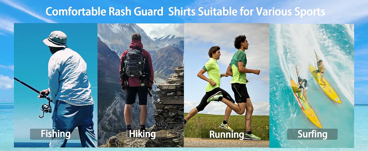 mens spf shirts long sleeve lightweight moisture wicking shirts breathable fishing hiking running