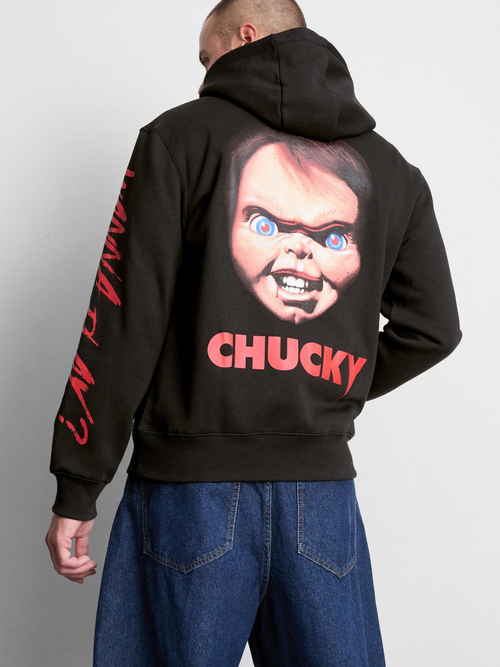 Chucky Cotton-Rich Graphic Hoodie - Black