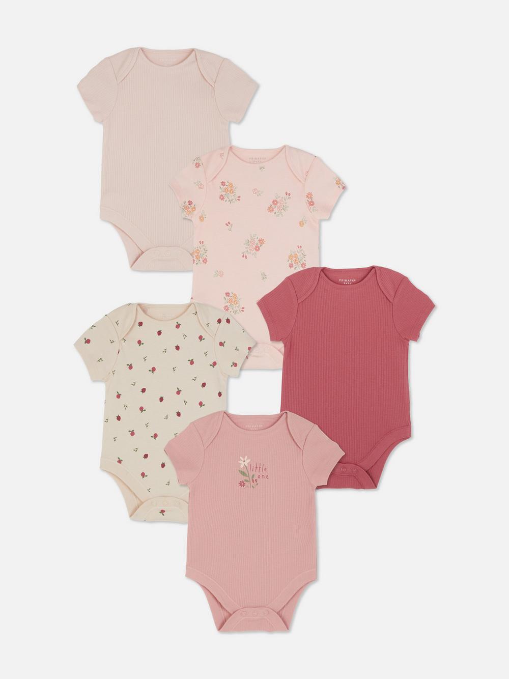 5-Pack Short Sleeve Bodysuits - Multi