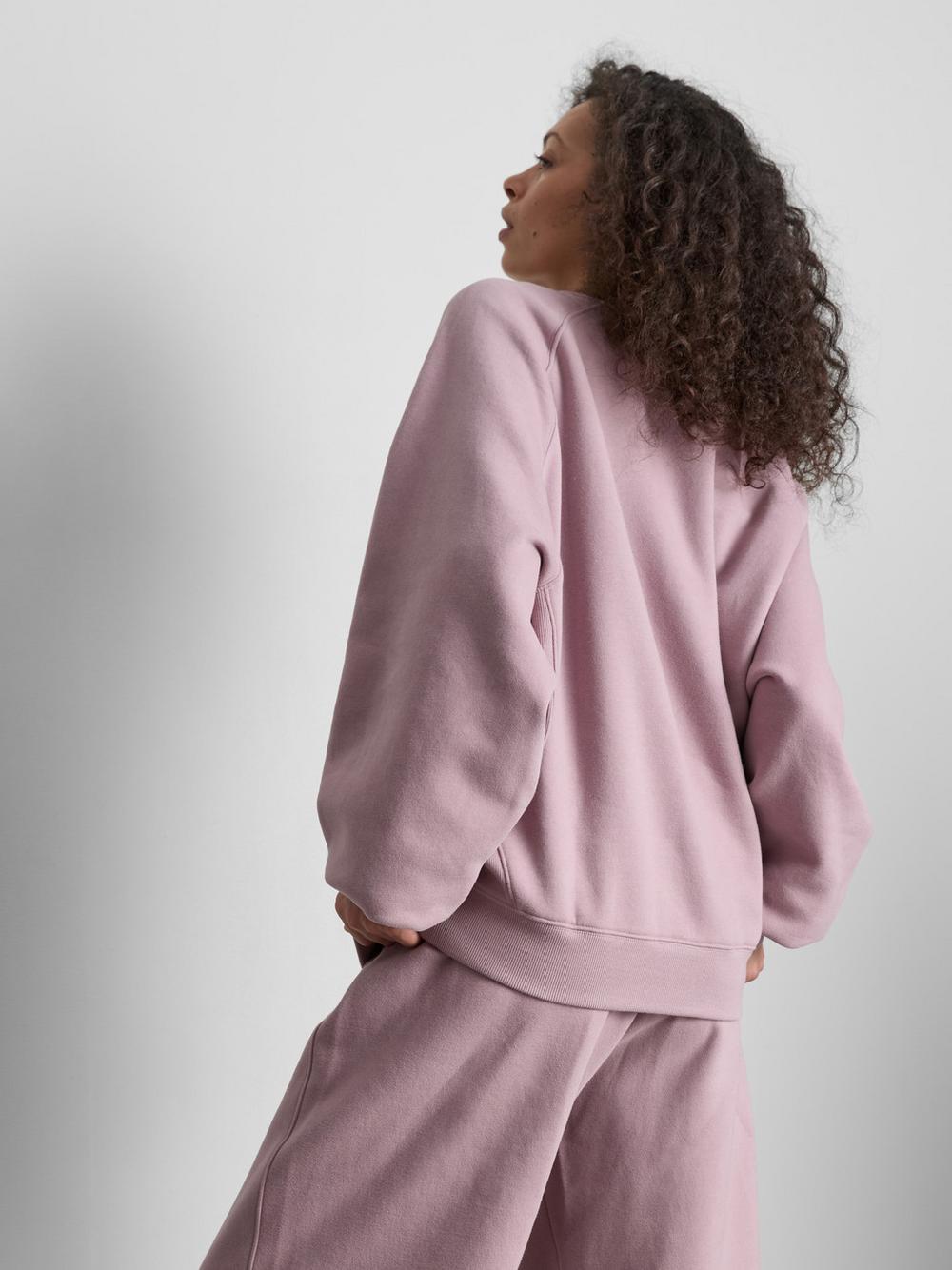 Cotton-Rich Raglan Sweatshirt - Pink