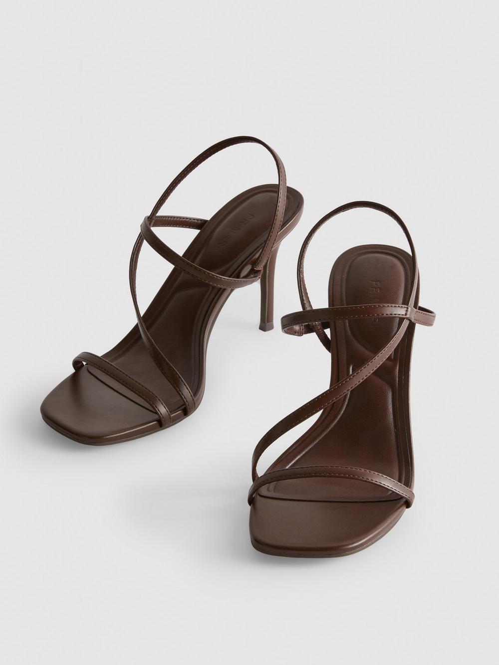 Barely There Heeled Sandals - Chocolate