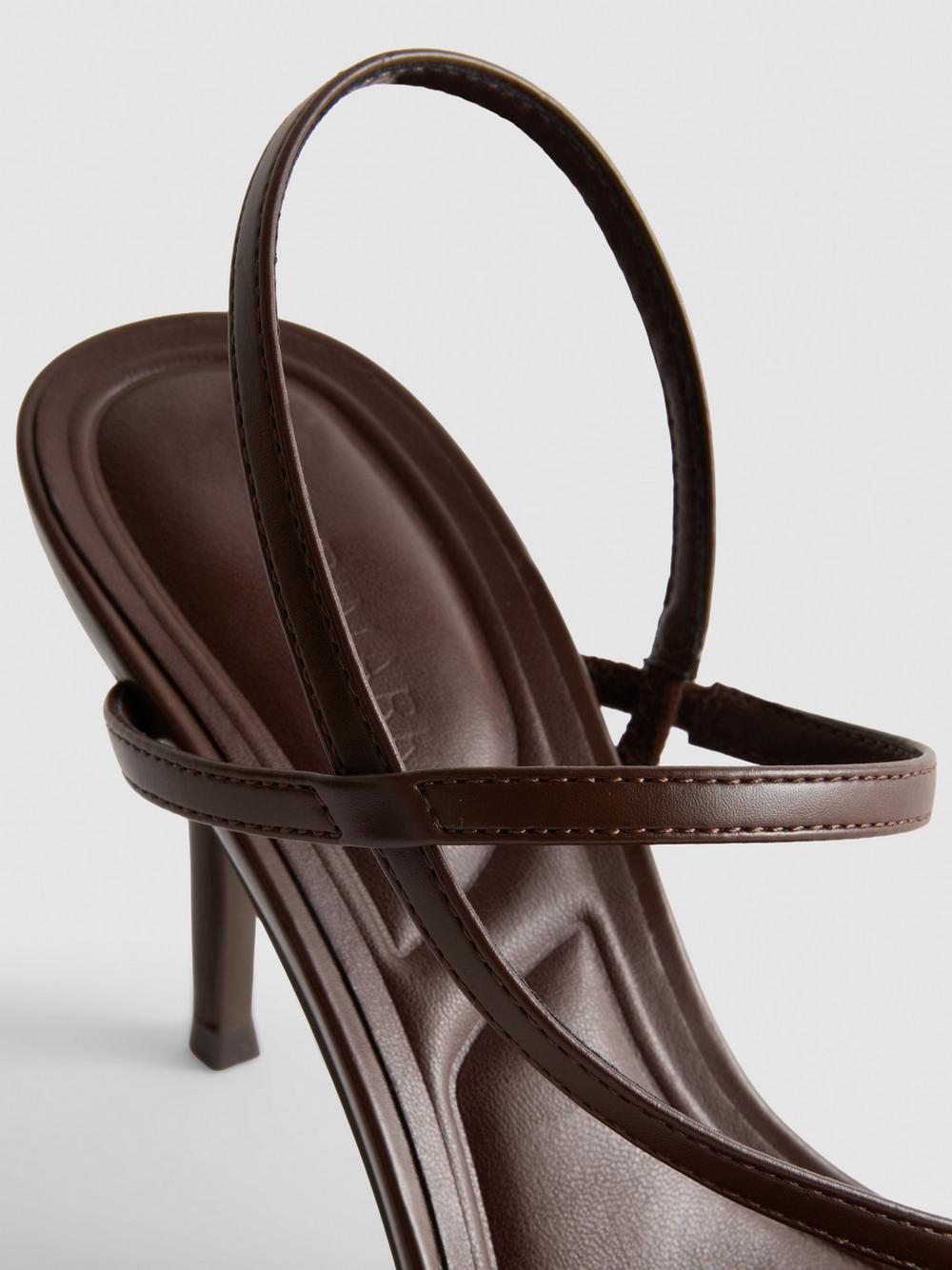 Barely There Heeled Sandals - Chocolate