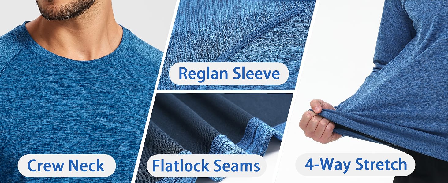 sun protection fishing shirts for men long sleeve hiking shirt athletic crewneck shirts upf 50  uv