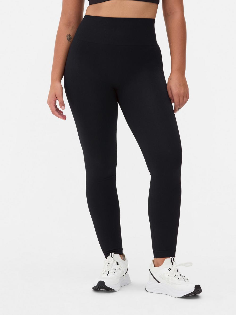High Waisted Seamless Leggings - Black