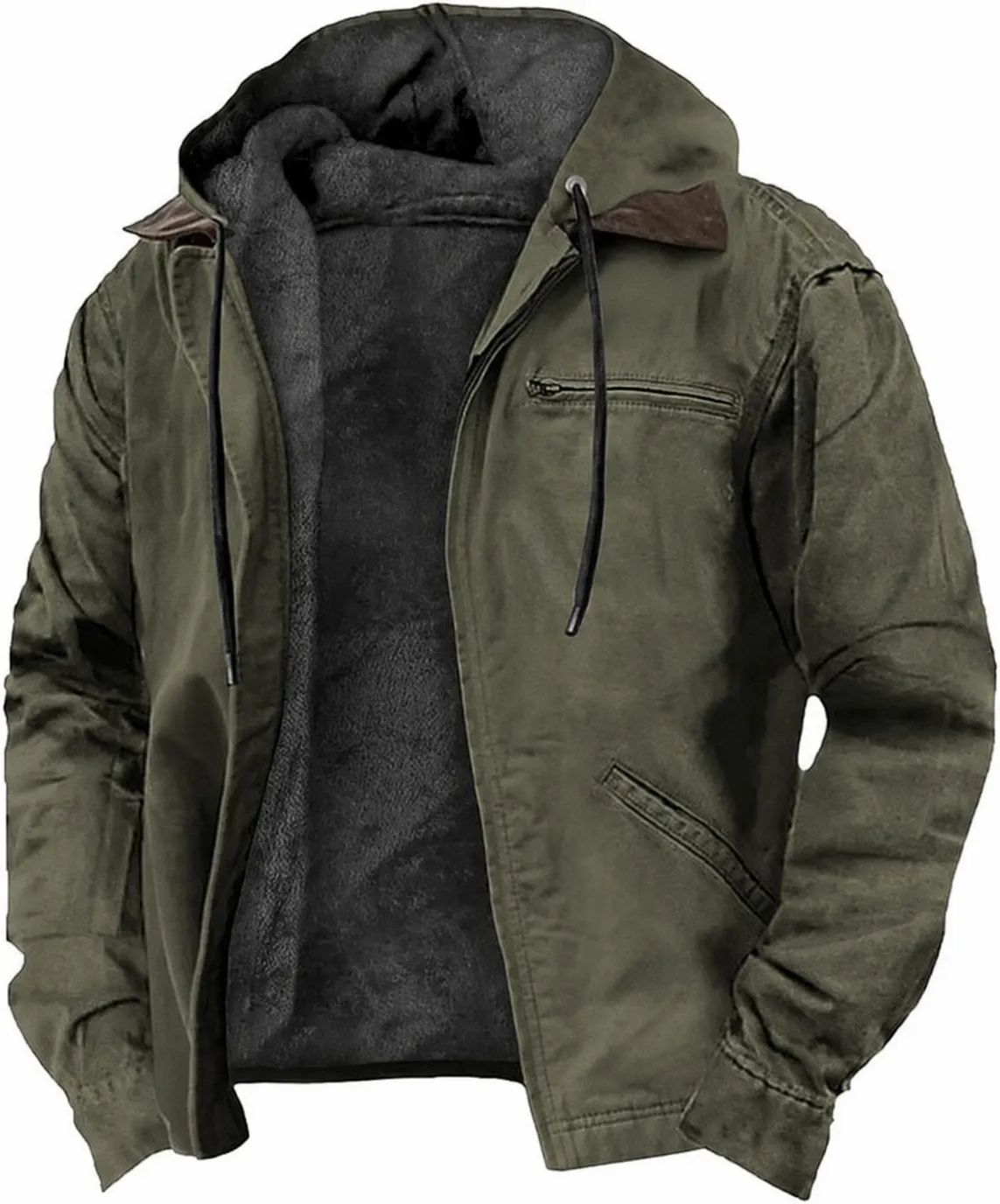 -2026 Heavyweight Hooded Winter Jacket Warm and Stylish Fleece Sherpa Lined Coats with Pockets