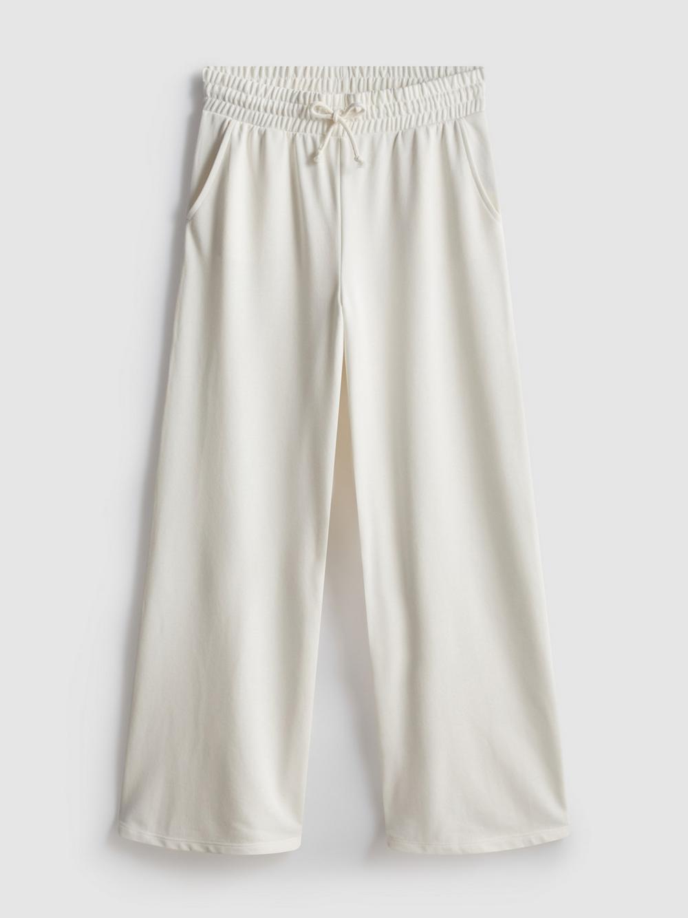 Cotton Rich Wide Leg Sweatpants - Ivory