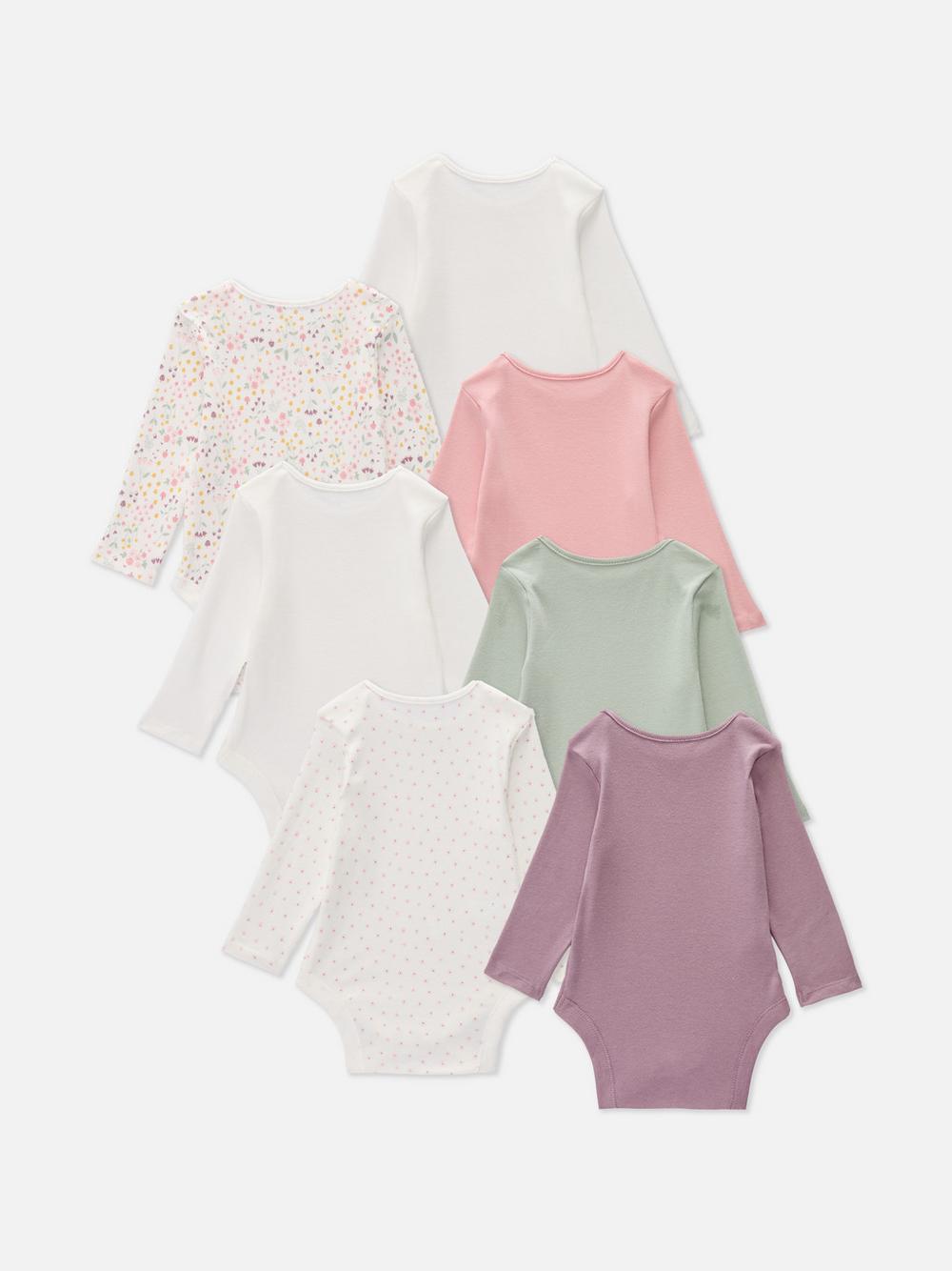 0-36mths | 7pk Long Sleeve Bodysuits - Purple