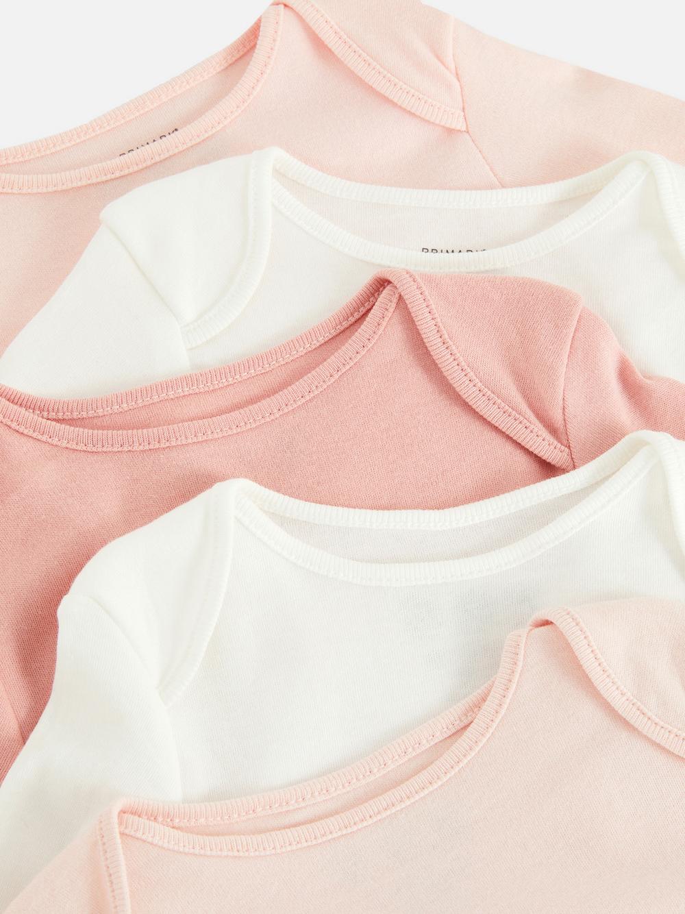 0-36mths | 5pk Long Sleeve Bodysuits - Pink