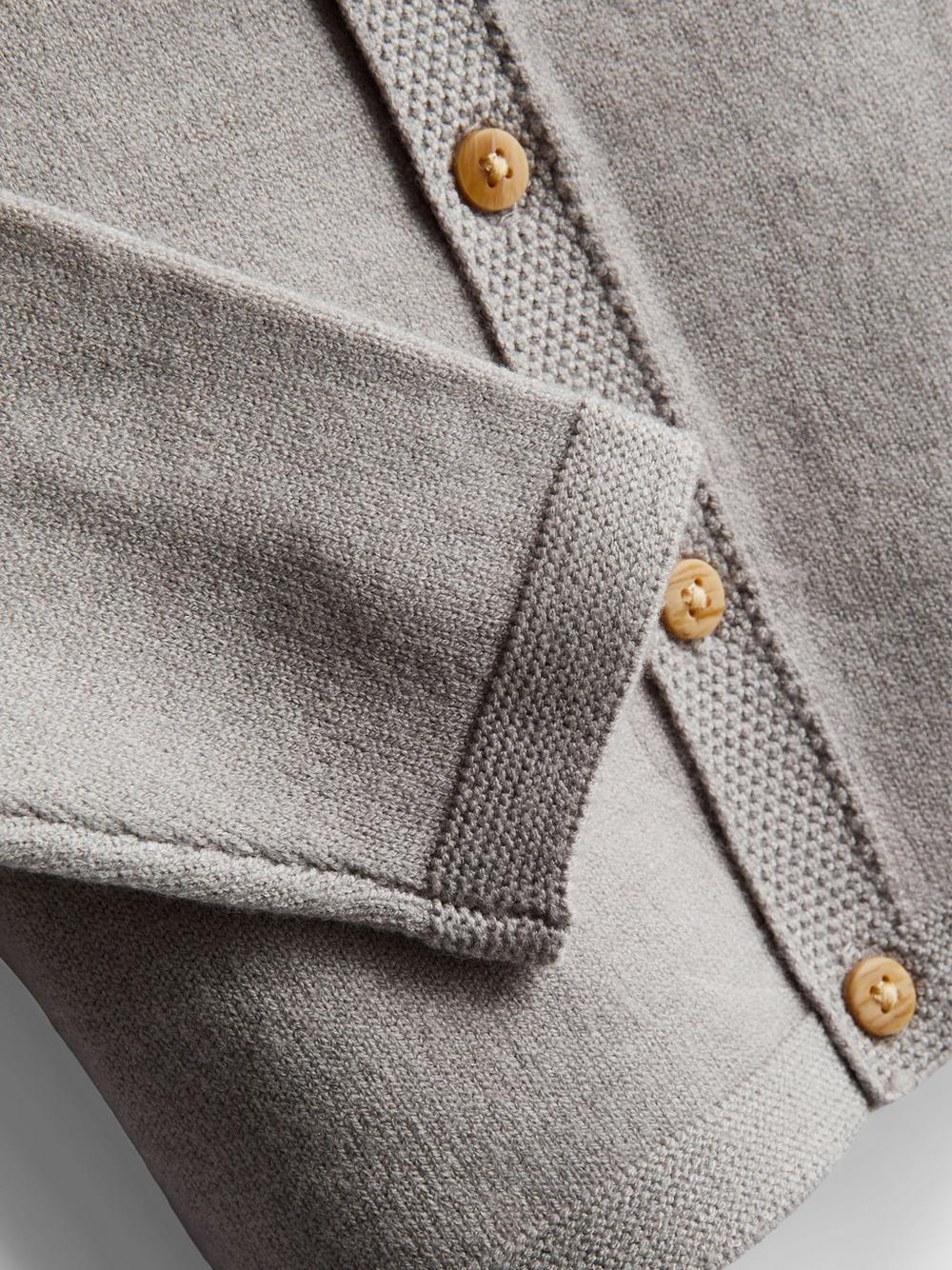 0-18mths | Newborn Pointelle Knit Cardigan - Gray