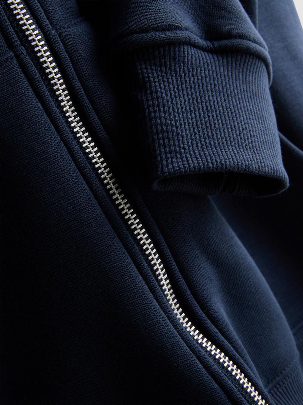 Essential Cotton Blend Zip Through Hoodie - Navy