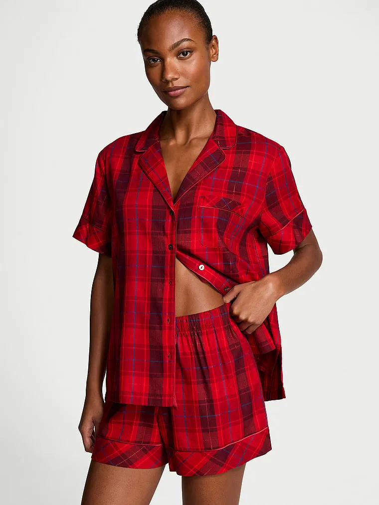 Flannel Short Pajama Set