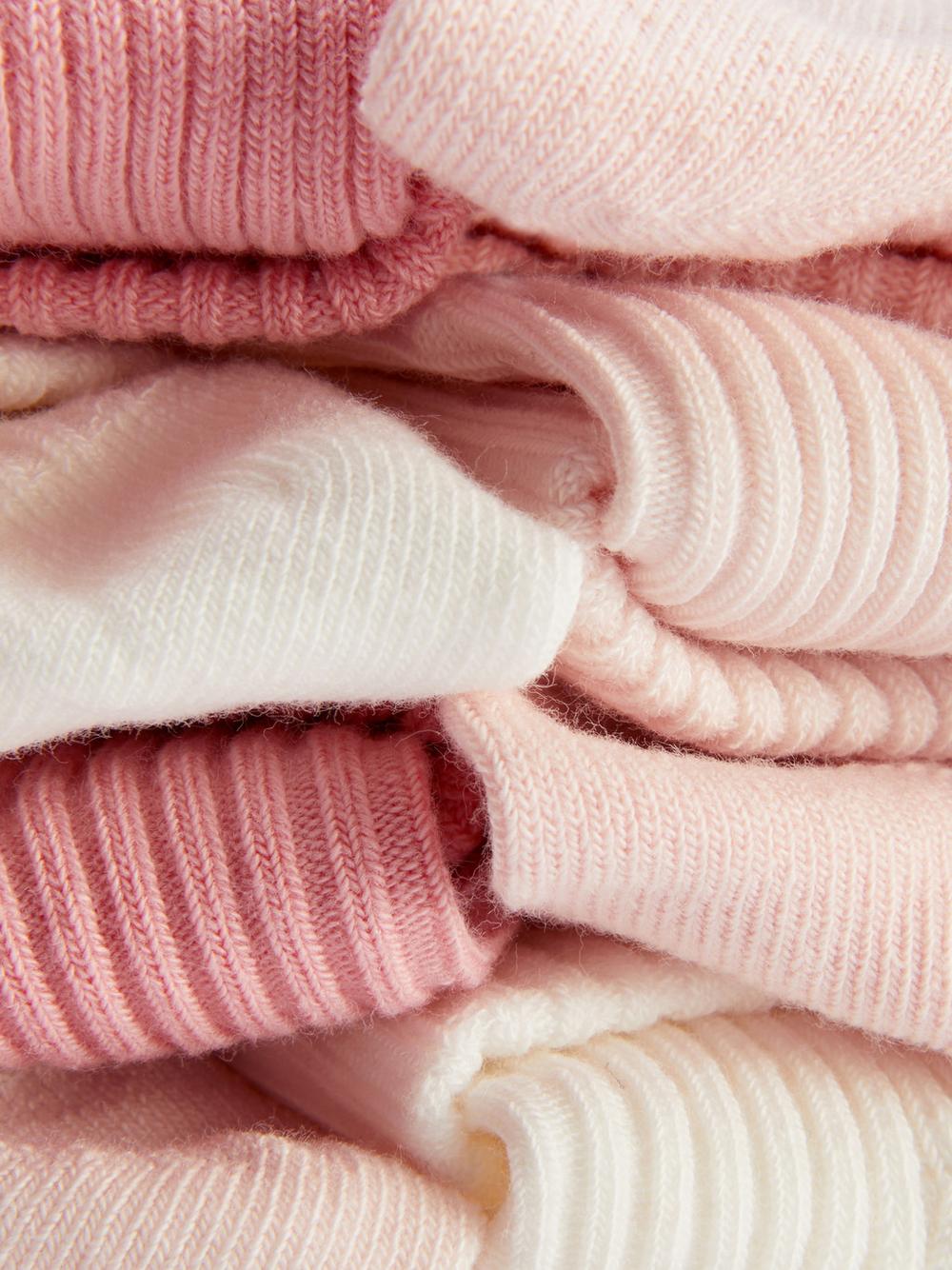 4-Pack Cuffed Baby Ankle Socks - Pink