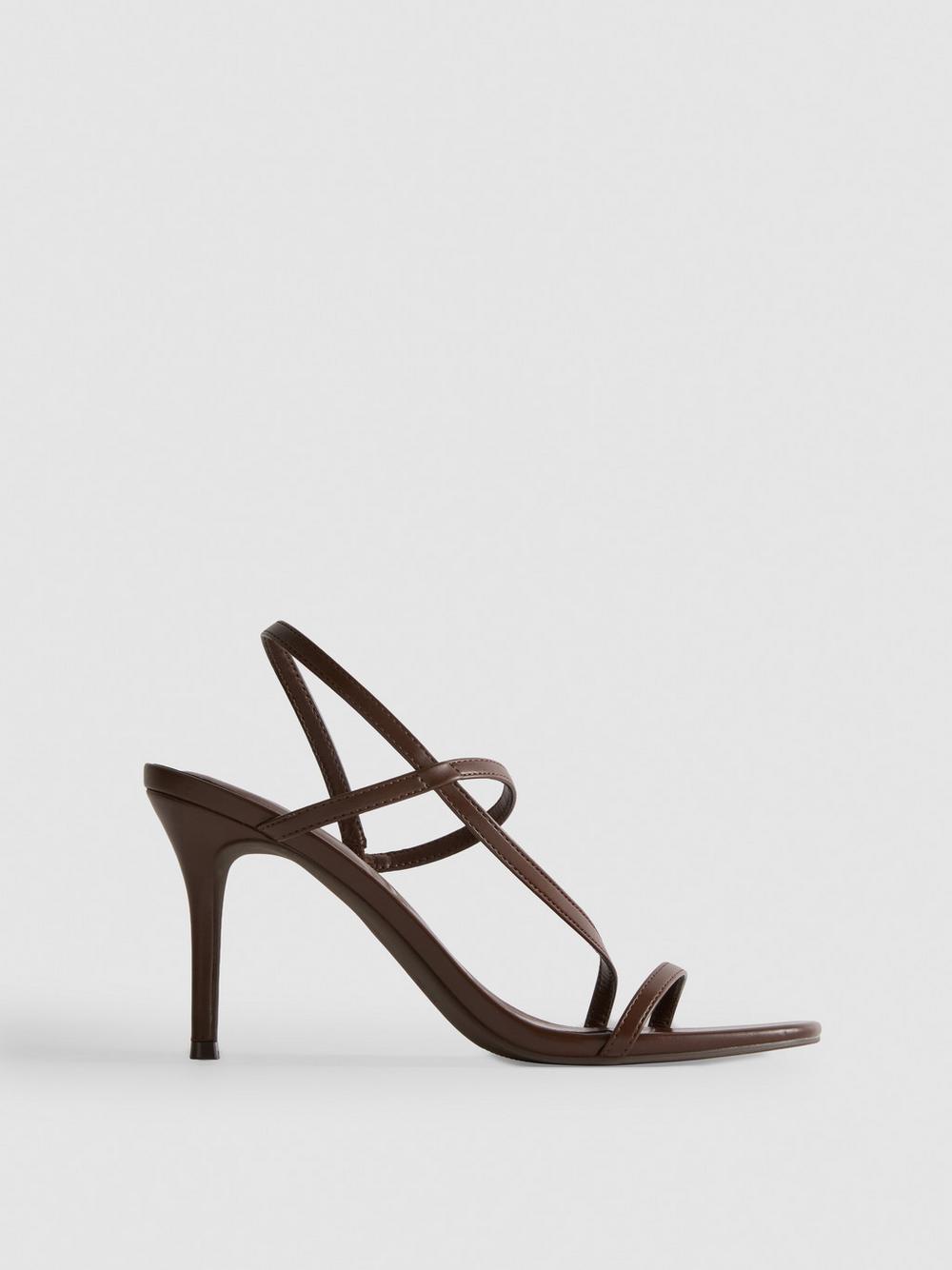 Barely There Heeled Sandals - Chocolate