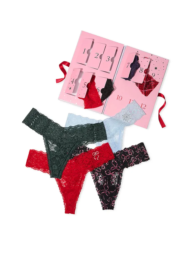 12-Pack Thong Panties Holiday Advent Calendar
