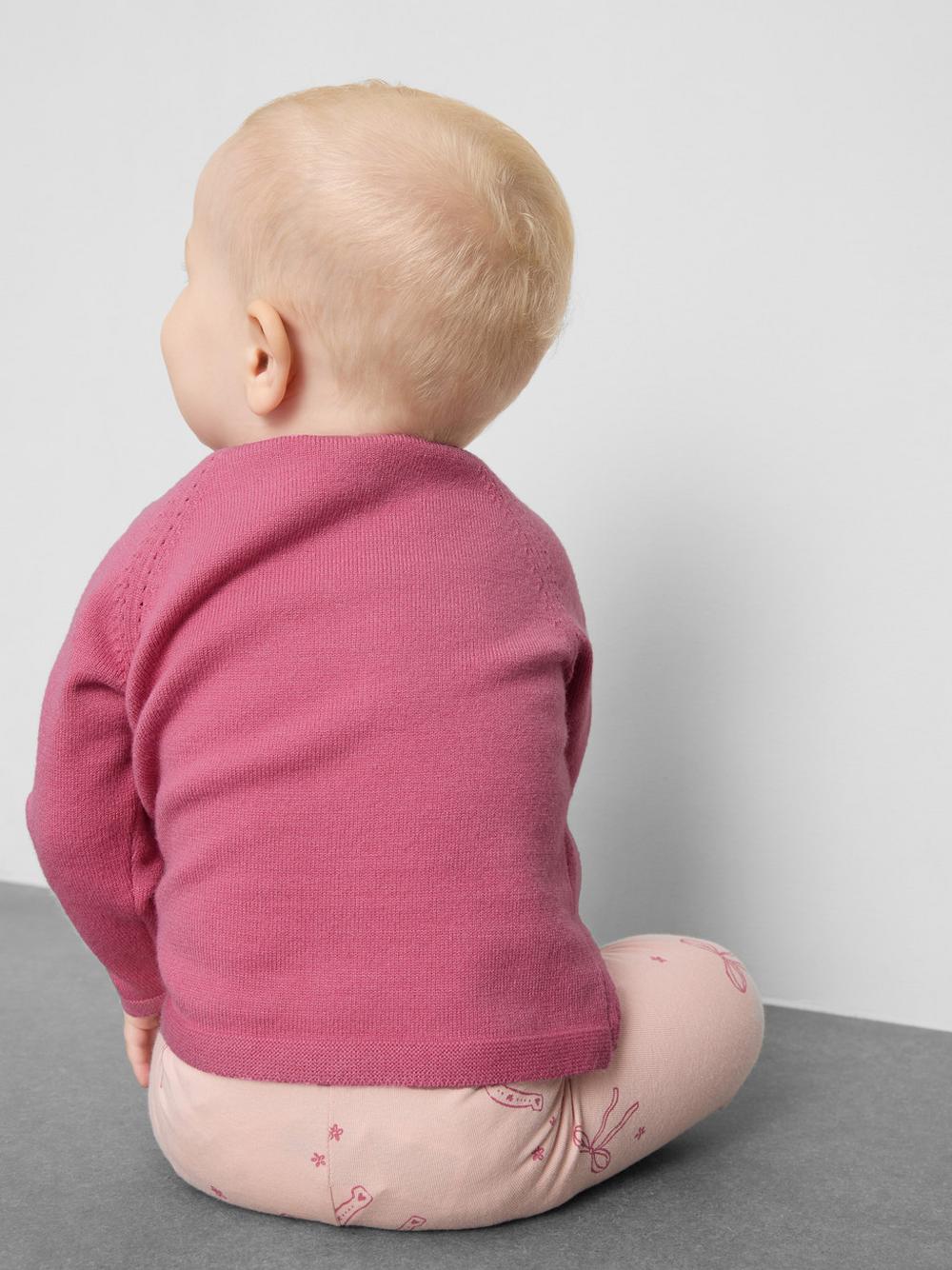 0-18mths | Newborn Pointelle Knit Cardigan - Pink