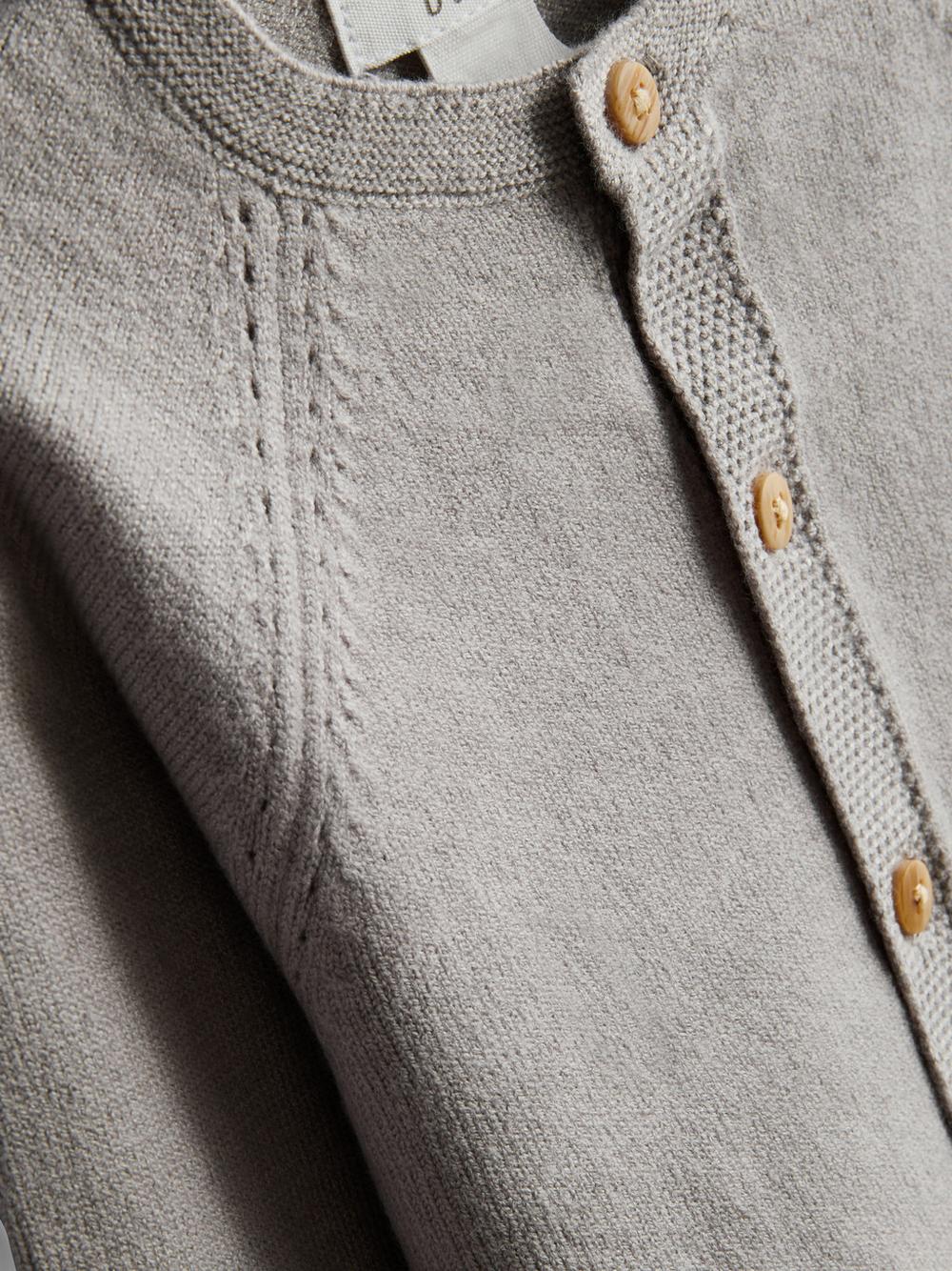 0-18mths | Newborn Pointelle Knit Cardigan - Gray