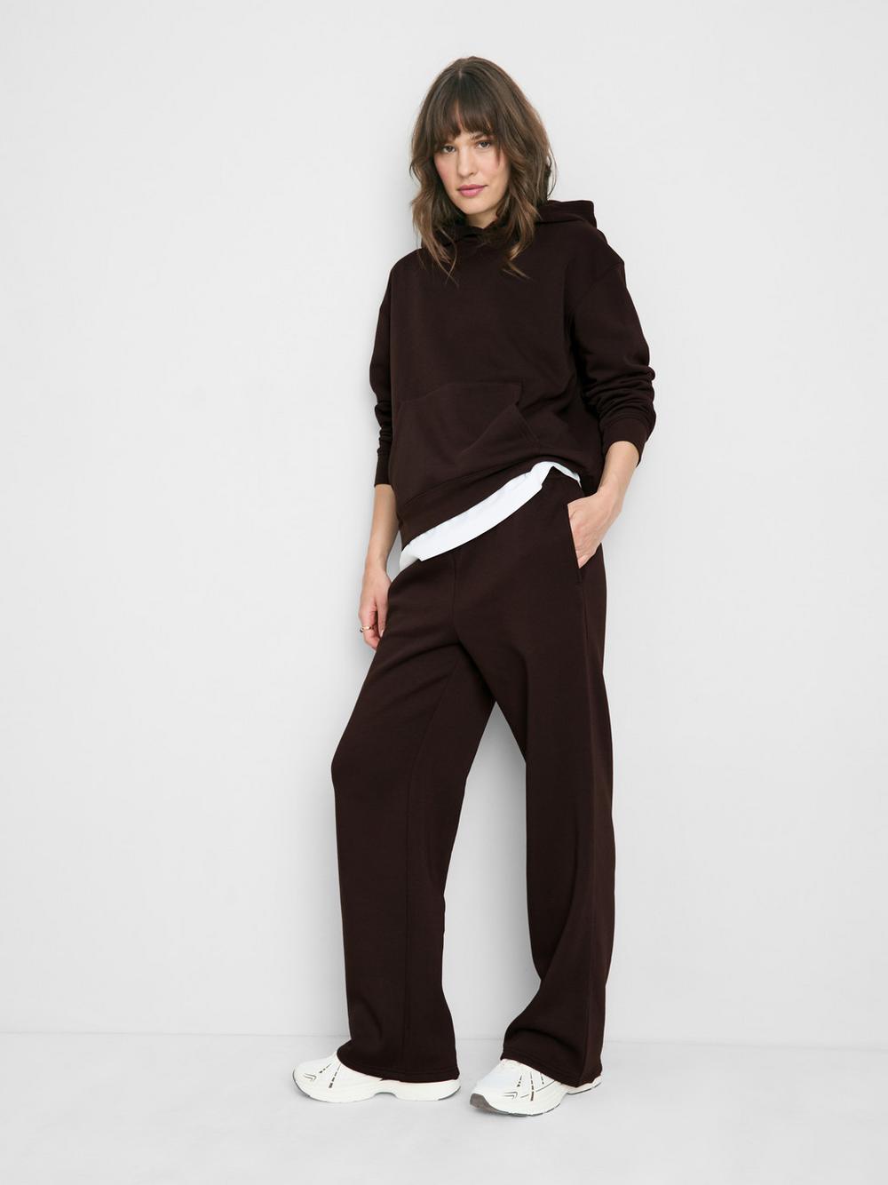 Cotton-Blend Straight-Leg Joggers - Chocolate