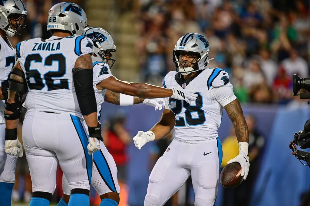 Carolina Panthers Running Back #24 Carrying the Football