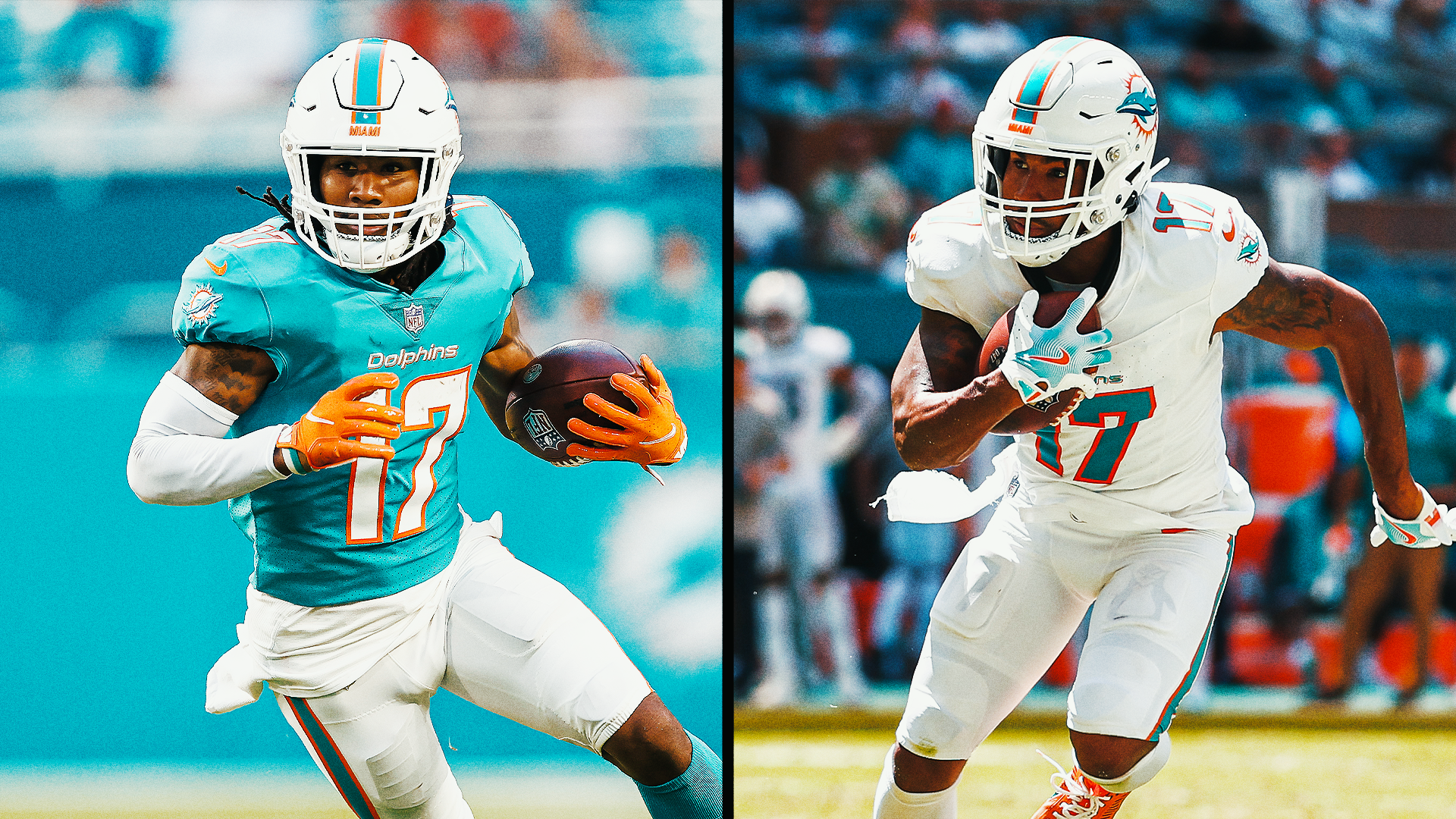 Miami Dolphins Home Aqua and Away White Stitched Jerseys