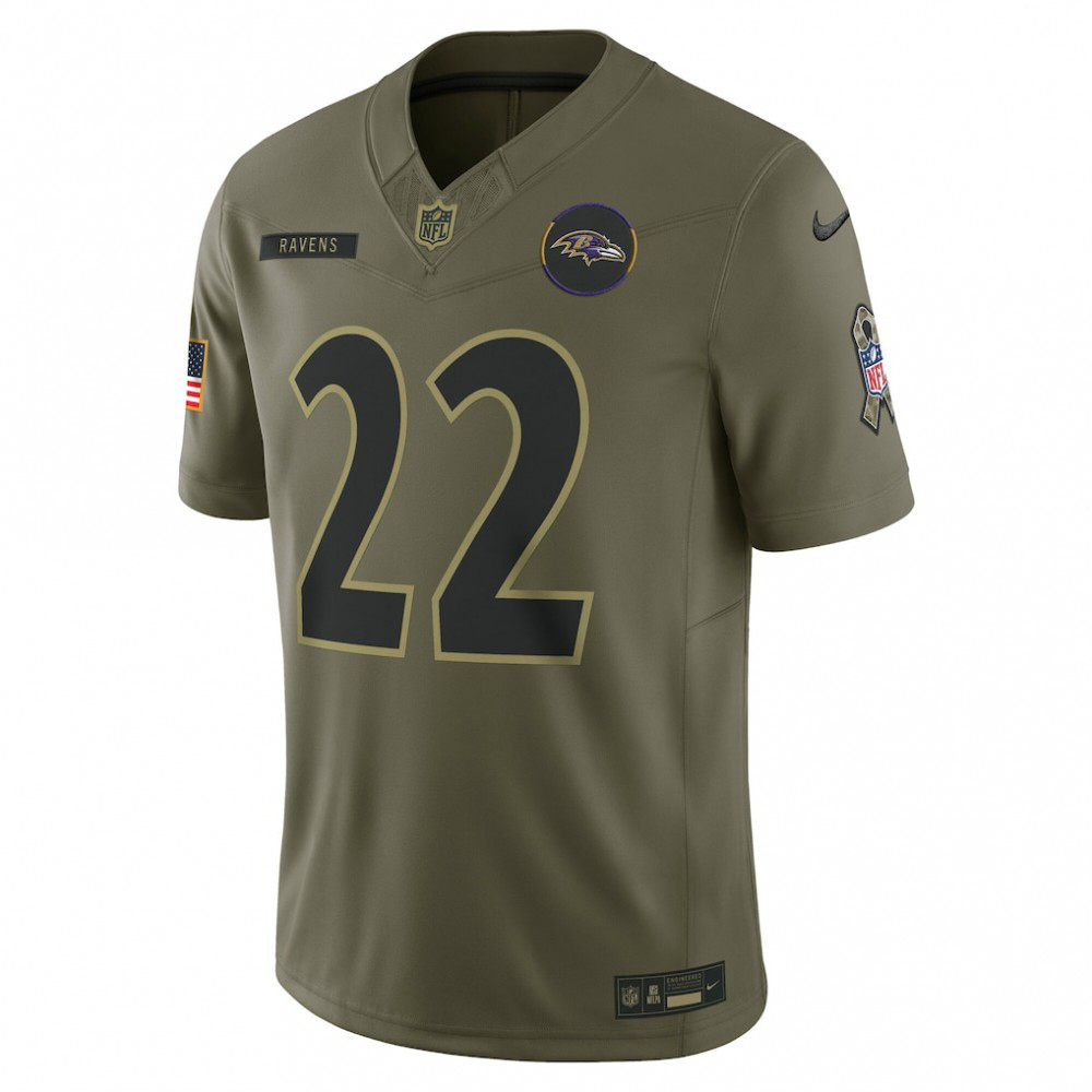 Derrick Henry Baltimore Ravens Nike 2025 Salute to Service Limited Jersey - Olive-FF04   NFL 