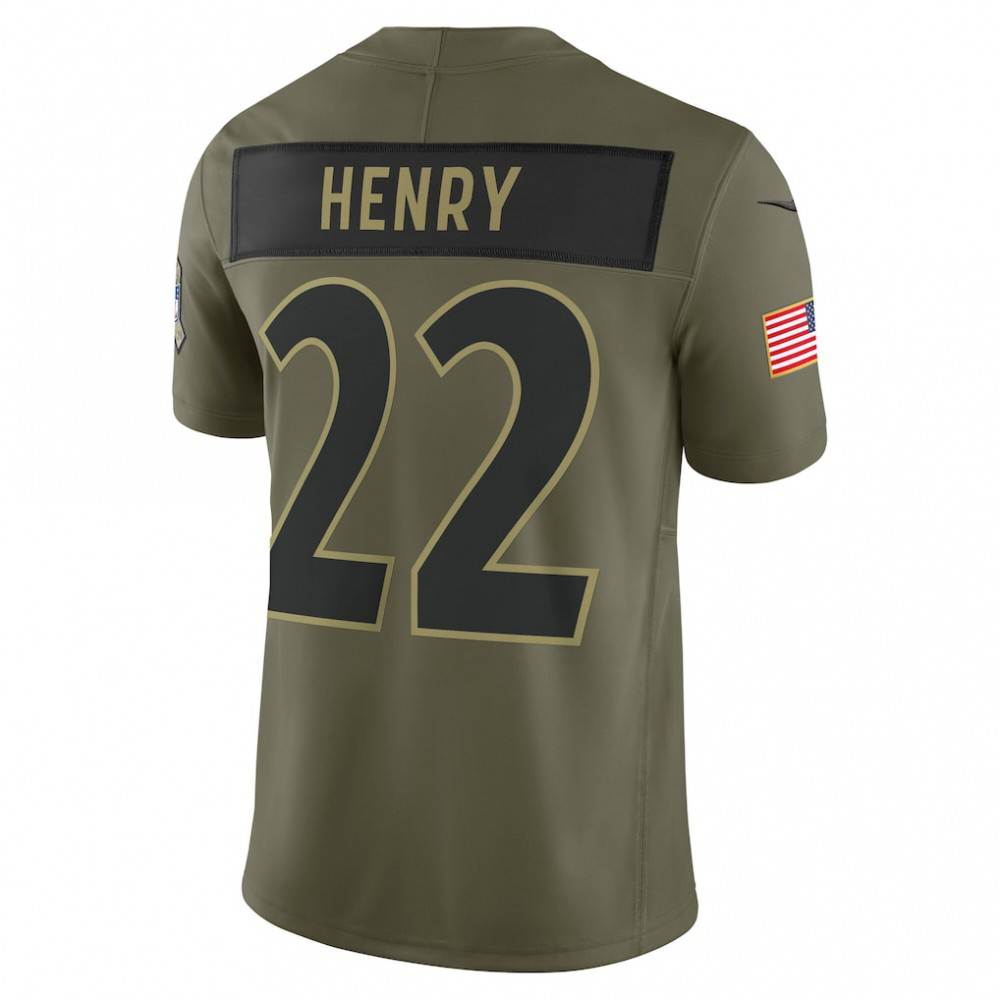 Derrick Henry Baltimore Ravens Nike 2025 Salute to Service Limited Jersey - Olive-FF04   NFL 