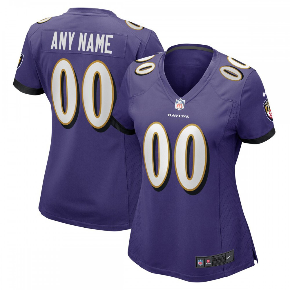 Baltimore Ravens Nike Women's Custom Game Jersey - Purple-FF04   NFL 