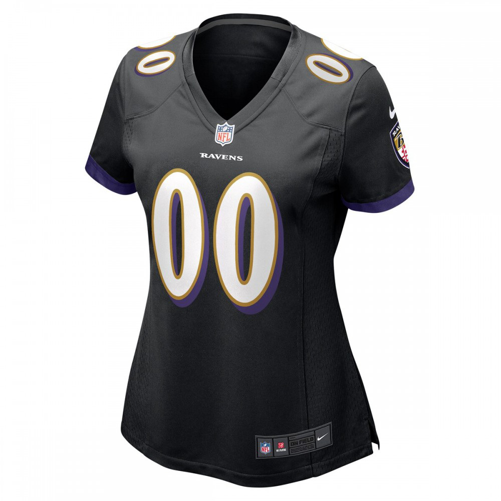Baltimore Ravens Nike Women's Alternate Custom Game Jersey - Black-FF04   NFL 