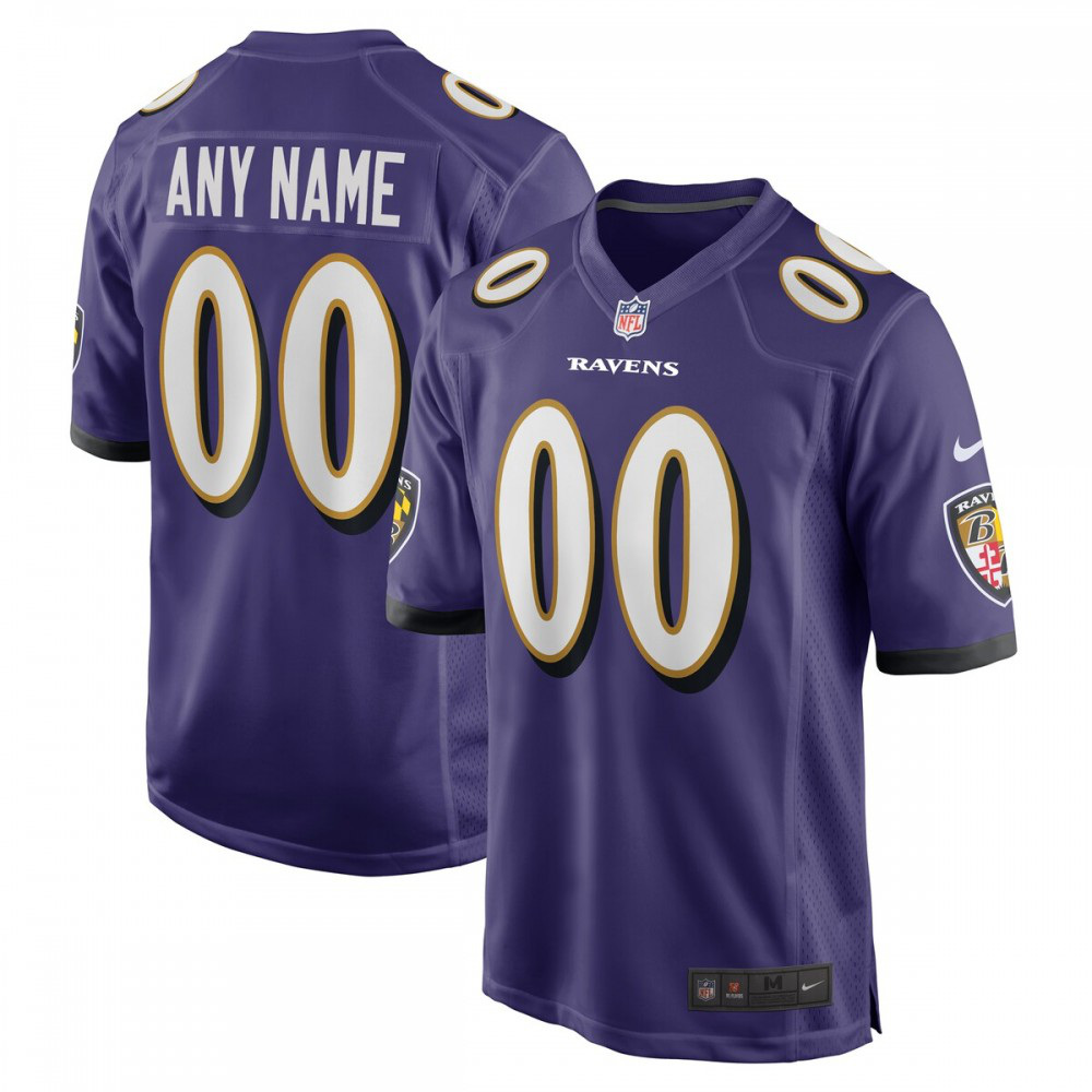 Baltimore Ravens Nike Custom Game Jersey - Purple-FF04   NFL 