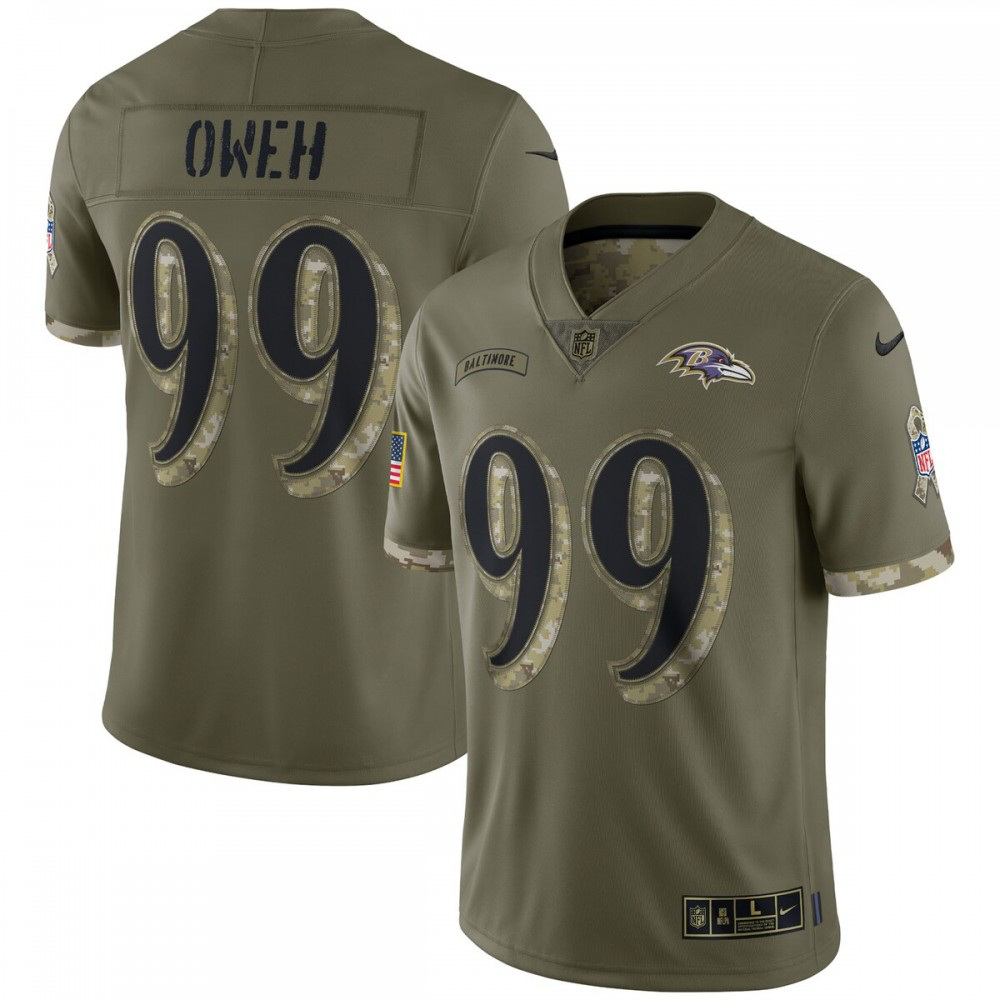 Odafe Oweh Baltimore Ravens Nike 2022 Salute To Service Limited Jersey - Olive-FF04   NFL 