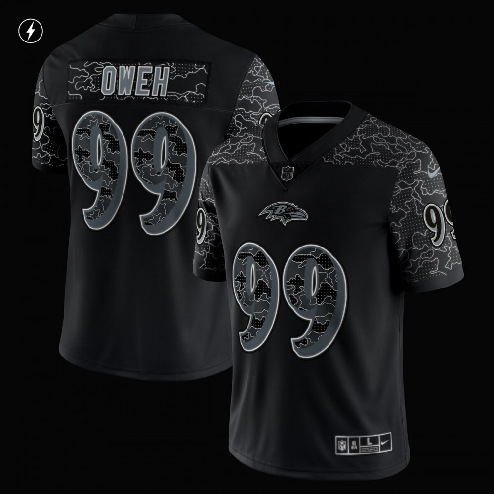 Odafe Oweh Baltimore Ravens Nike RFLCTV Limited Jersey - Black-FF04   NFL 