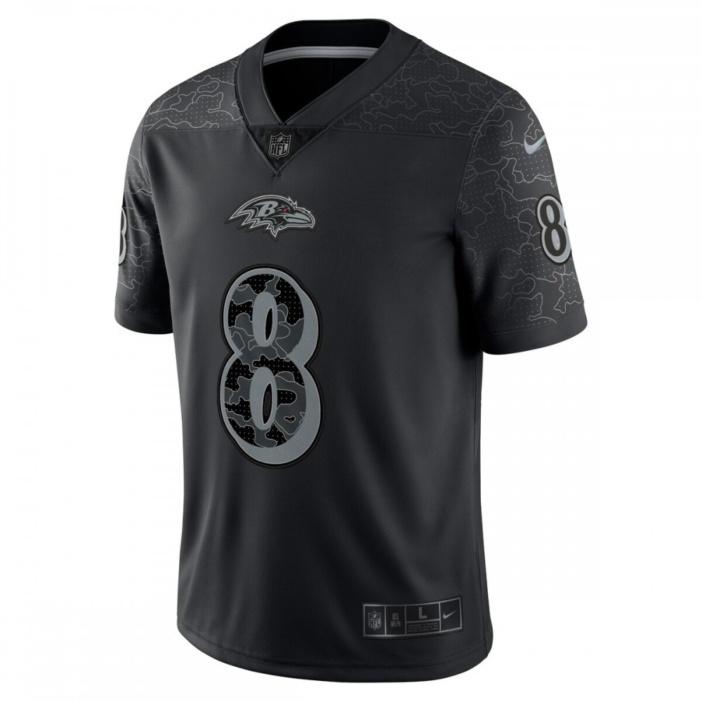 Lamar Jackson Baltimore Ravens Nike RFLCTV Limited Jersey - Black-FF04   NFL 