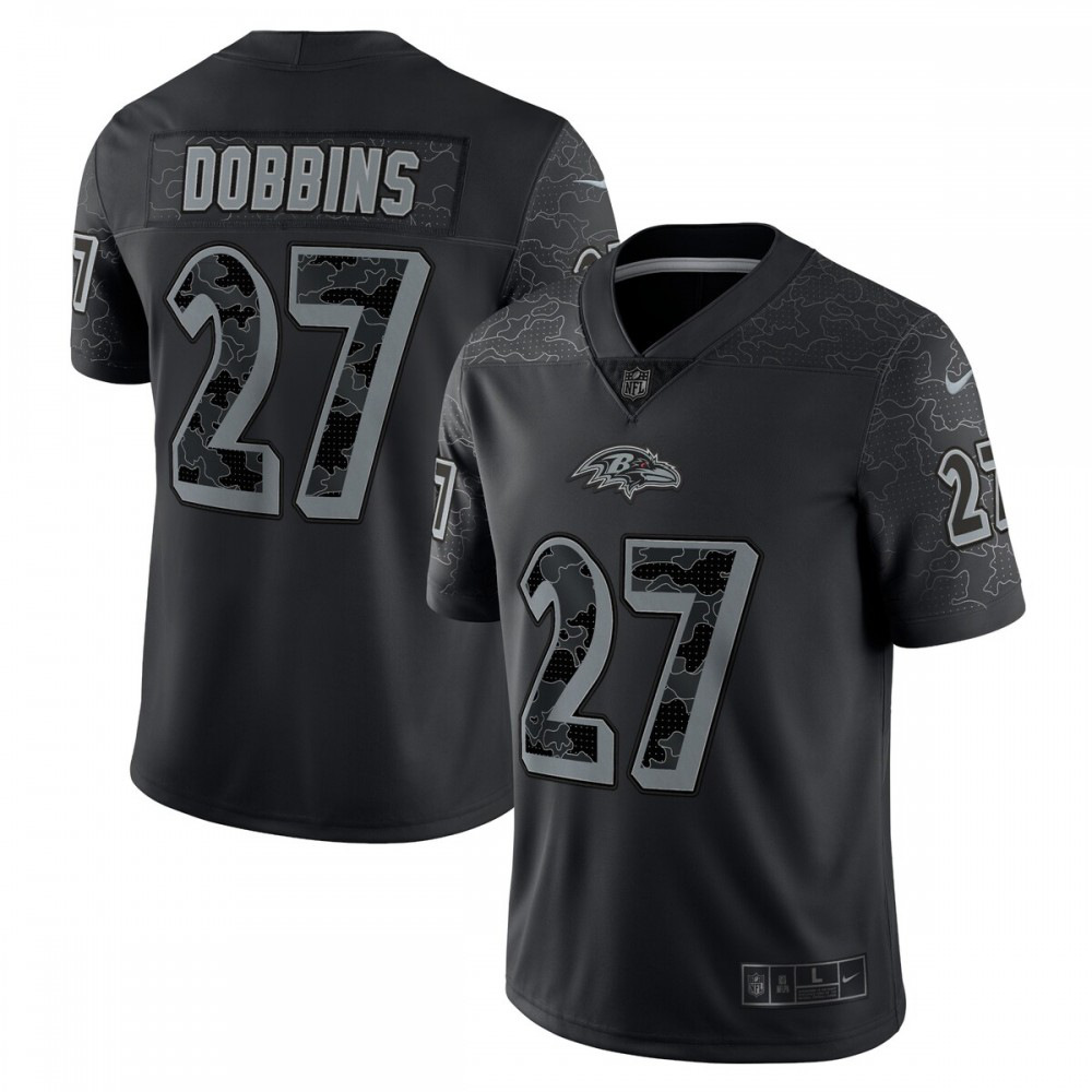 J.K. Dobbins Baltimore Ravens Nike RFLCTV Limited Jersey - Black-FF04   NFL 