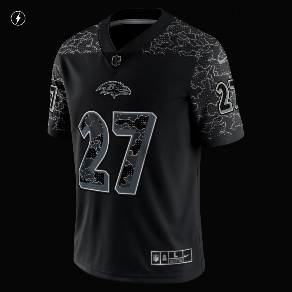 J.K. Dobbins Baltimore Ravens Nike RFLCTV Limited Jersey - Black-FF04   NFL 