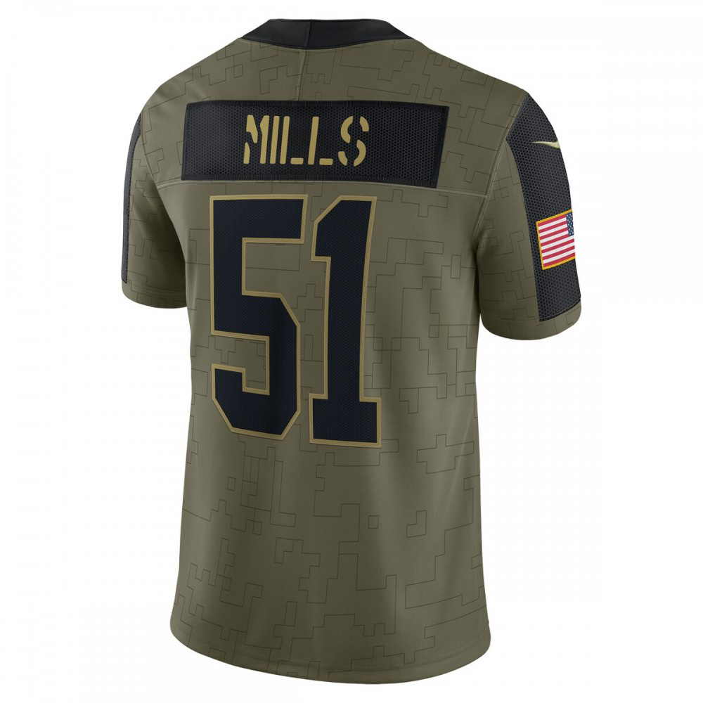 Sam Mills Carolina Panthers Nike 2021 Salute To Service Retired Player Limited Jersey - Olive-FF04   NFL 
