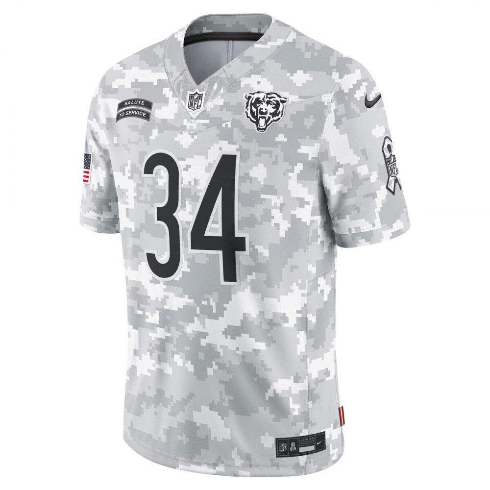 Walter Payton Chicago Bears Nike 2024 Salute to Service Retired Player Limited Jersey - Arctic Camo-FF04   NFL 