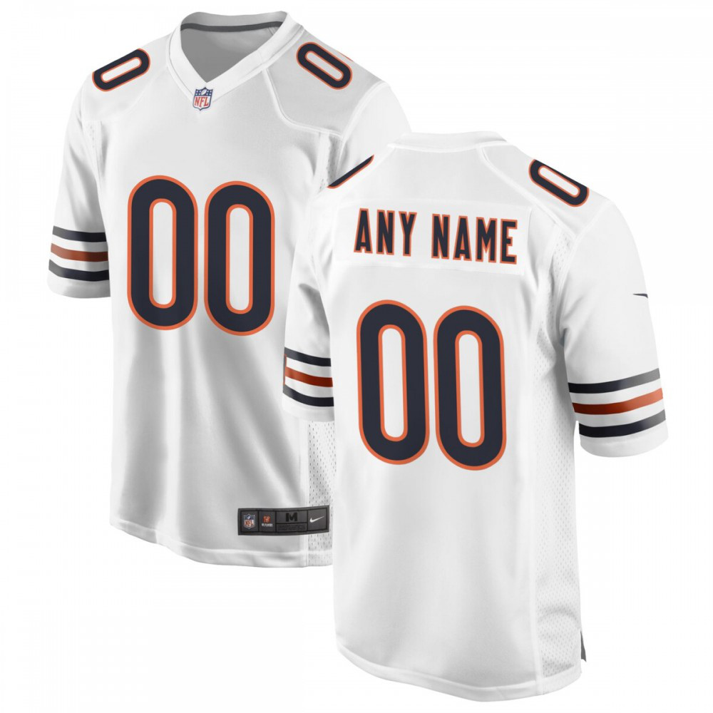 Chicago Bears Nike Custom Game Jersey - White-FF04   NFL 