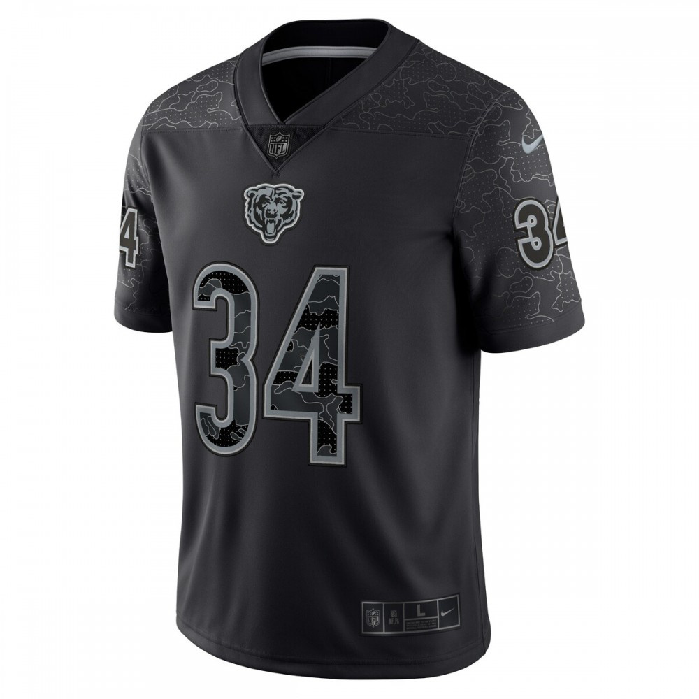 Walter Payton Chicago Bears Nike Retired Player RFLCTV Limited Jersey - Black-FF04   NFL 