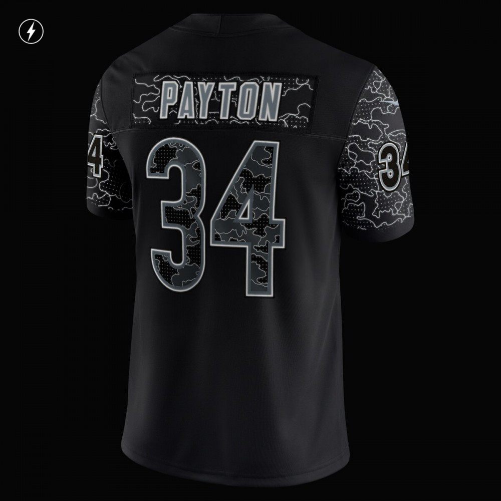 Walter Payton Chicago Bears Nike Retired Player RFLCTV Limited Jersey - Black-FF04   NFL 