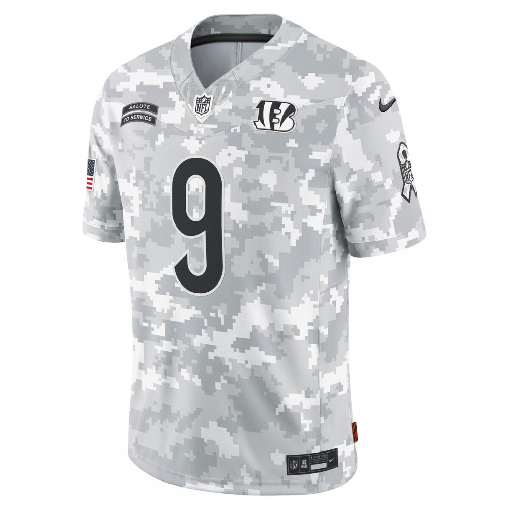 Joe Burrow Cincinnati Bengals Nike 2024 Salute to Service Limited Jersey - Arctic Camo-FF04   NFL 