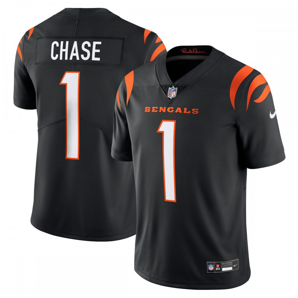 Ja'Marr Chase Cincinnati Bengals Nike Vapor Untouchable Limited Jersey - Black-FF04   NFL 