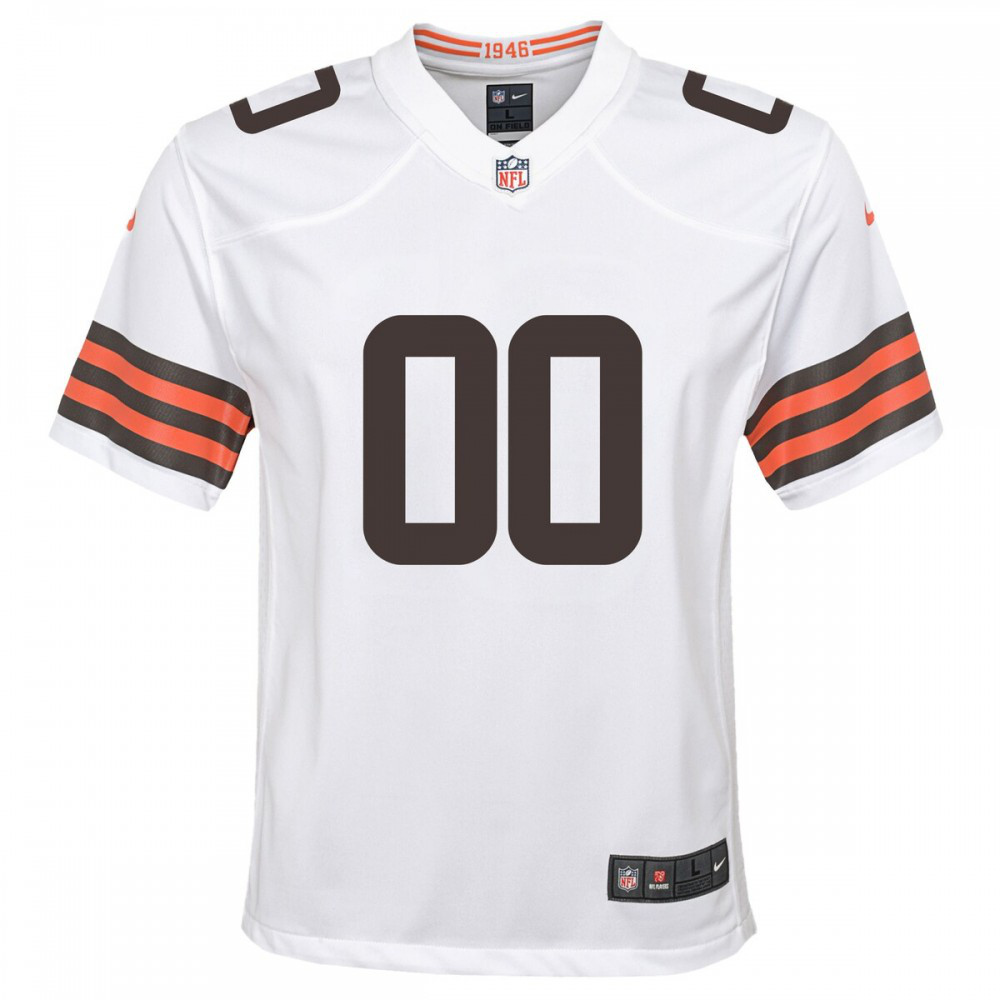 Nike Cleveland Browns Youth Custom Game Jersey - White-FF04   NFL 