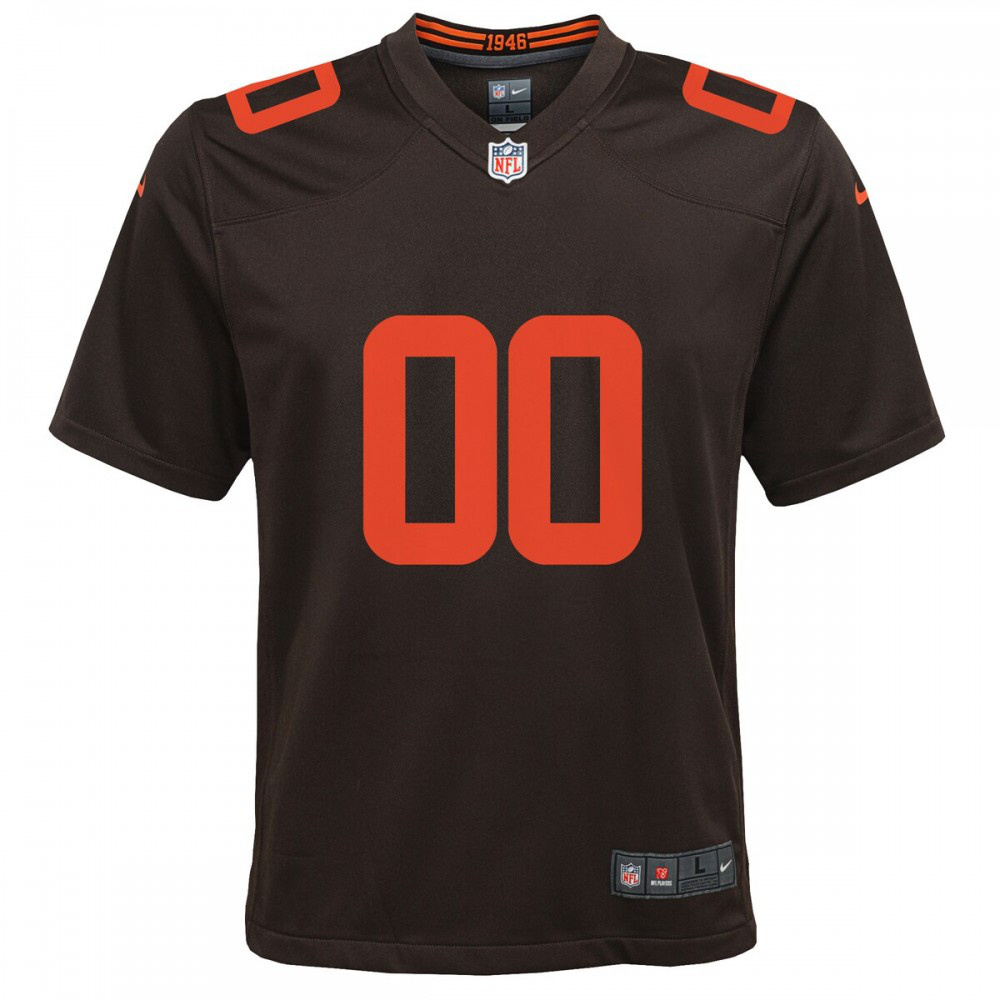 Cleveland Browns Nike Youth Alternate Custom Game Jersey - Brown-FF04   NFL 