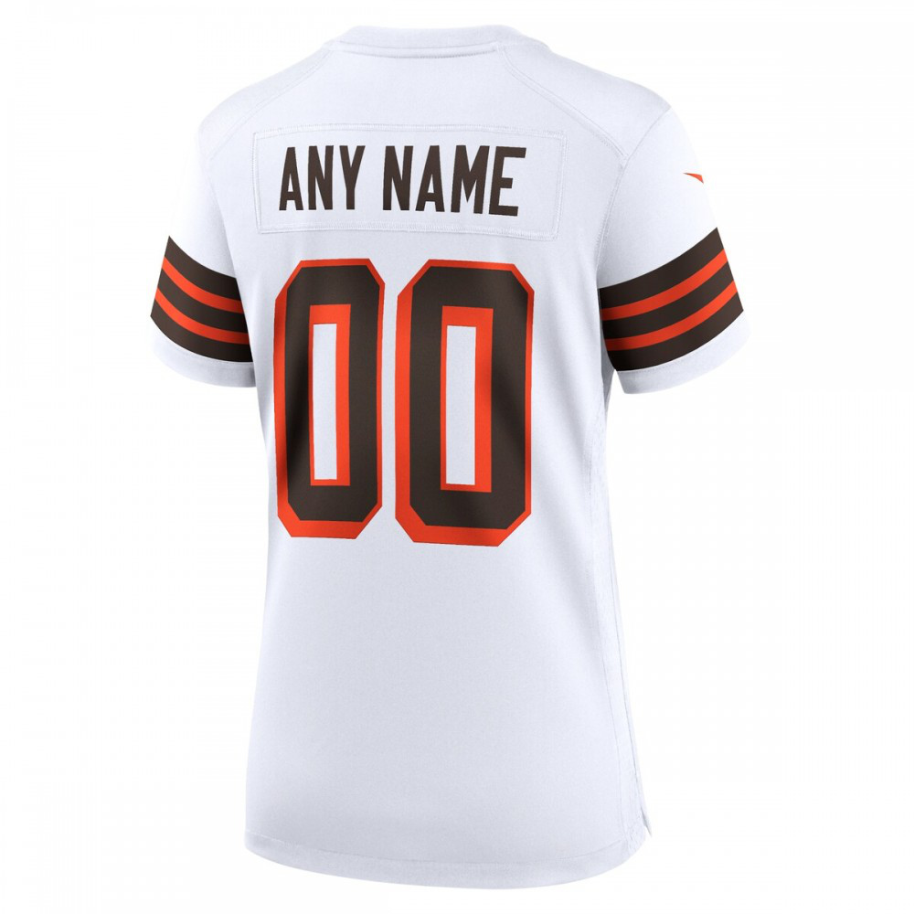 Cleveland Browns Nike Women's 1946 Collection Alternate Custom Jersey - White-FF04   NFL 