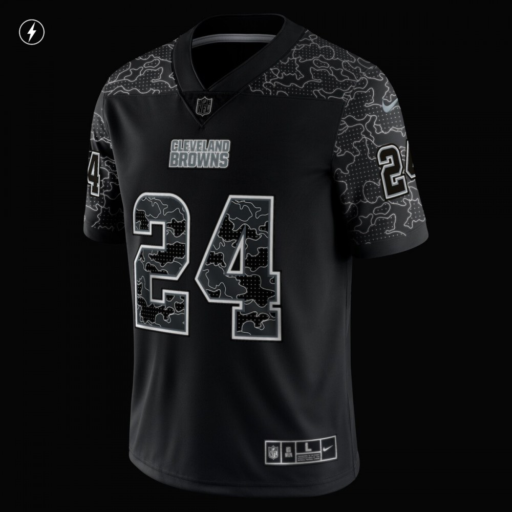 Nick Chubb Cleveland Browns Nike RFLCTV Limited Jersey - Black-FF04   NFL 
