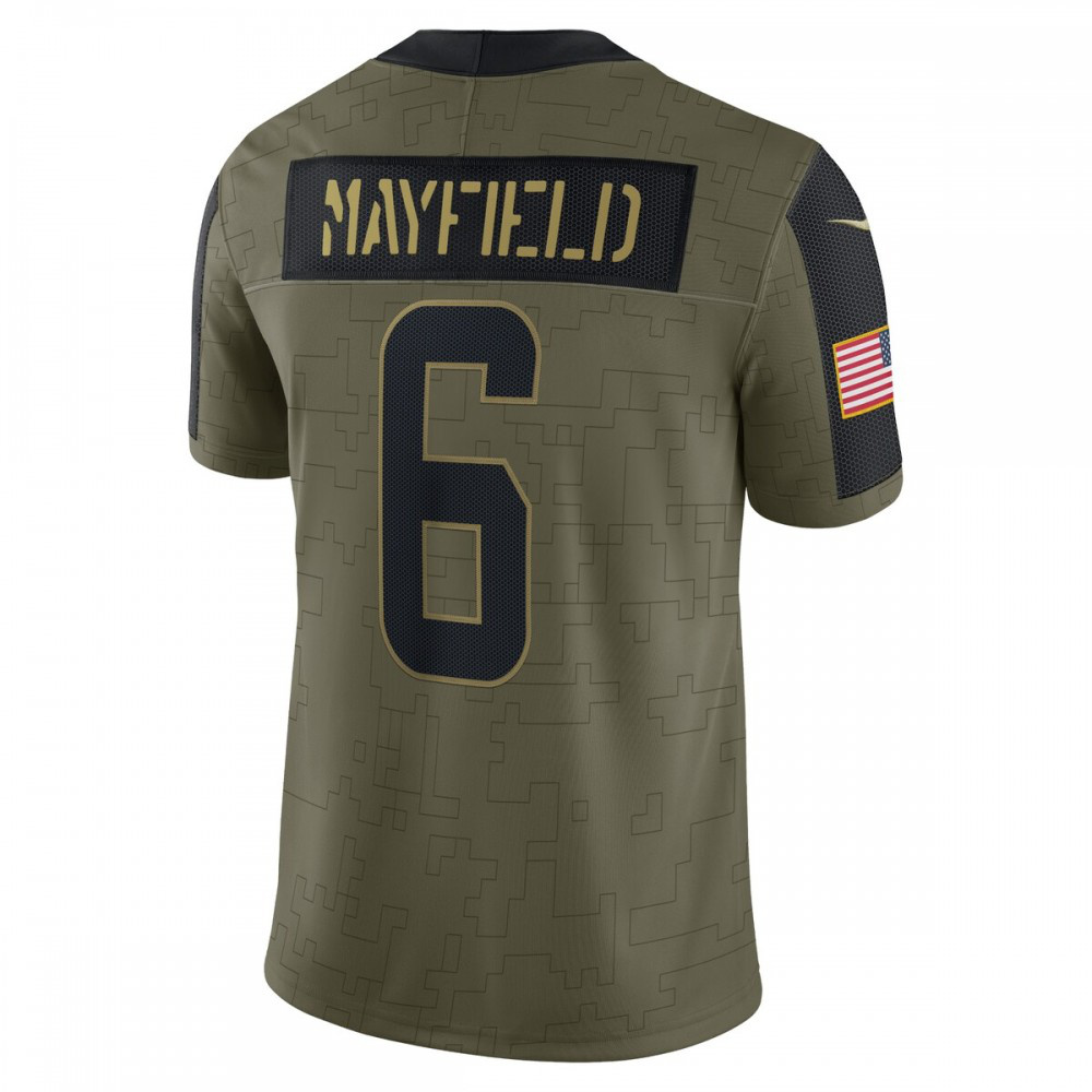 Baker Mayfield Cleveland Browns Nike 2021 Salute To Service Limited Player Jersey - Olive-FF04   NFL 