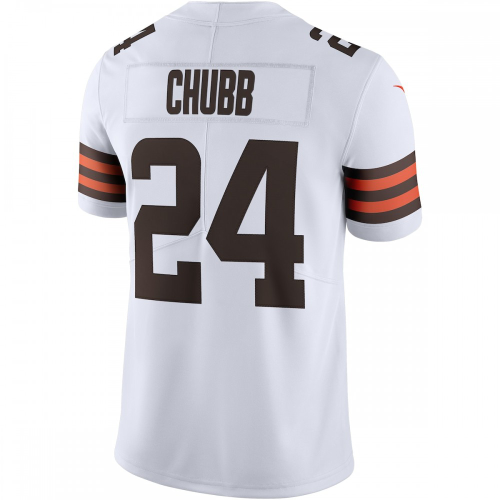 Nick Chubb Cleveland Browns Nike Vapor Limited Jersey - White-FF04   NFL 