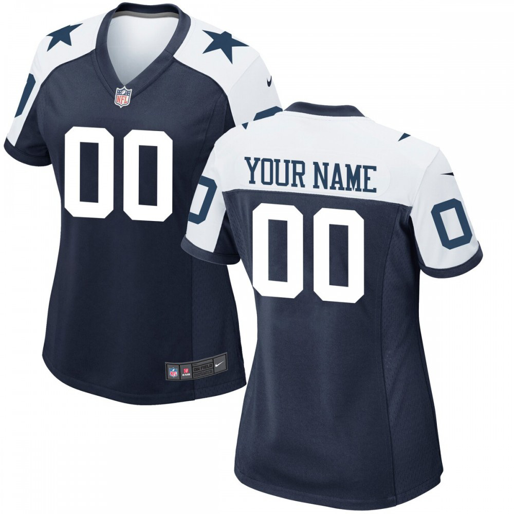 Dallas Cowboys Nike Women's Alternate Custom Game Jersey - Navy-FF04   NFL 
