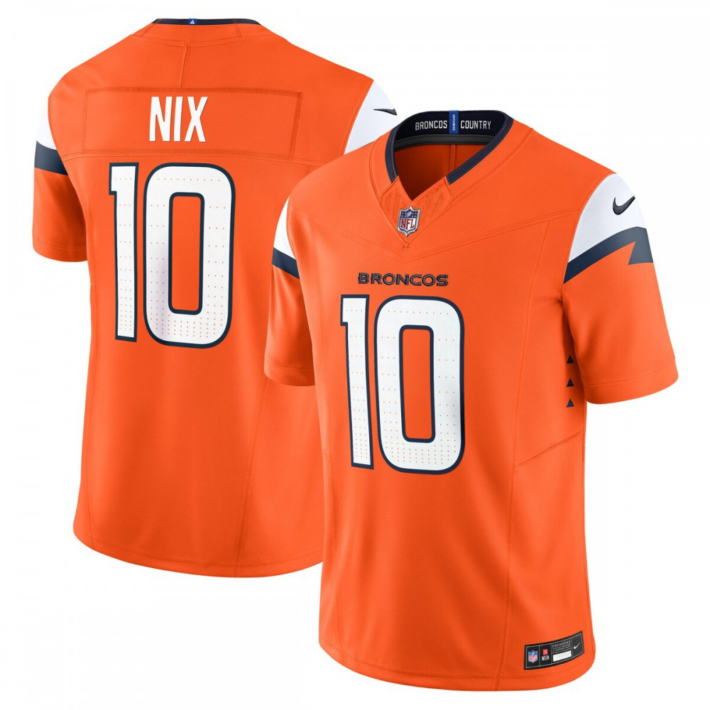 Bo Nix Denver Broncos Nike Vapor F.U.S.E. Limited Jersey - Orange-FF04   NFL 
